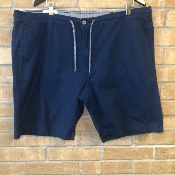 *Havana Jim Mens Shorts Size 40 Navy Zip Draw String 100% Cotton Comfort Pockets - Picture 1 of 9
